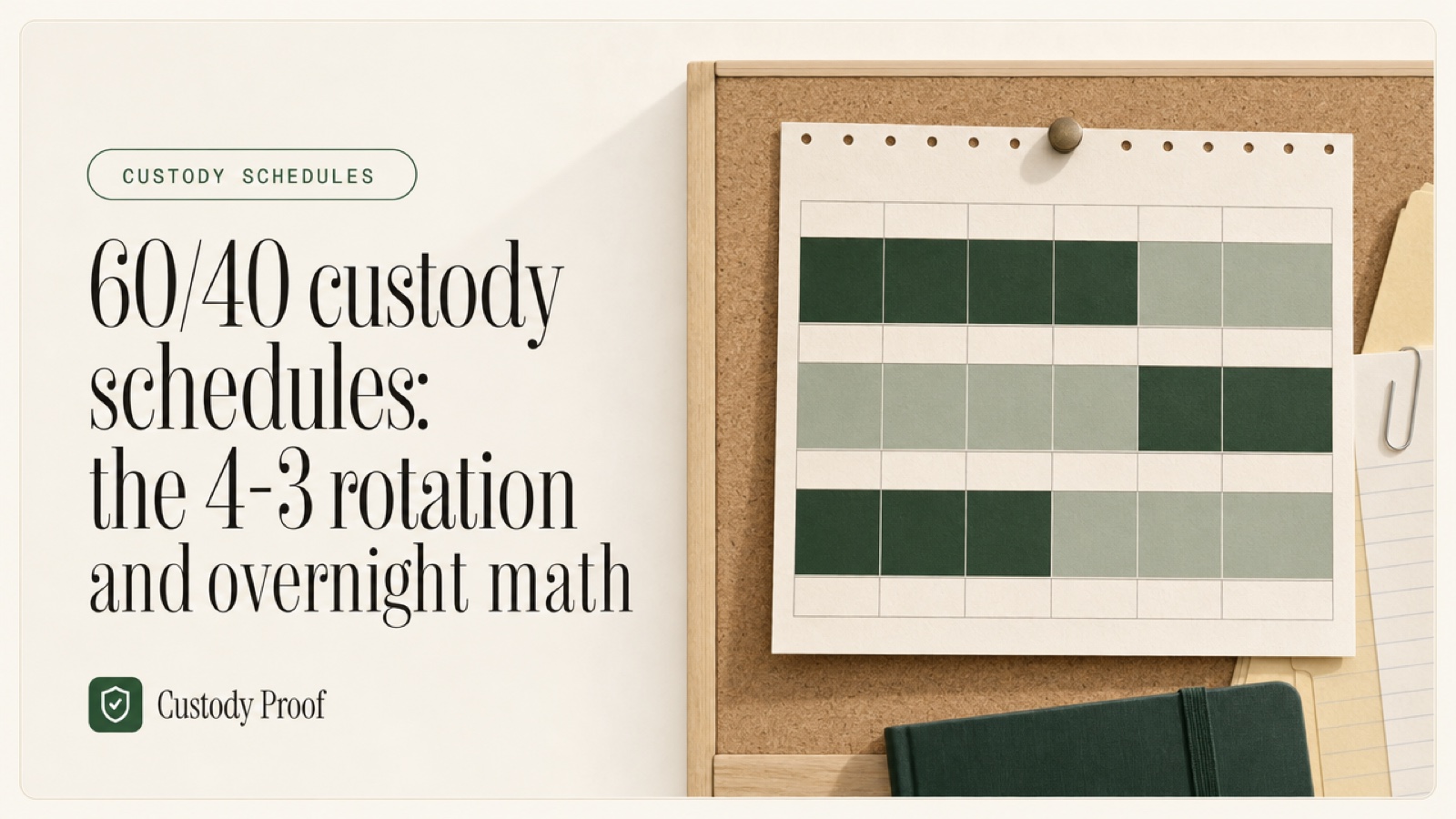 60/40 custody schedules: the 4-3 rotation and overnight math