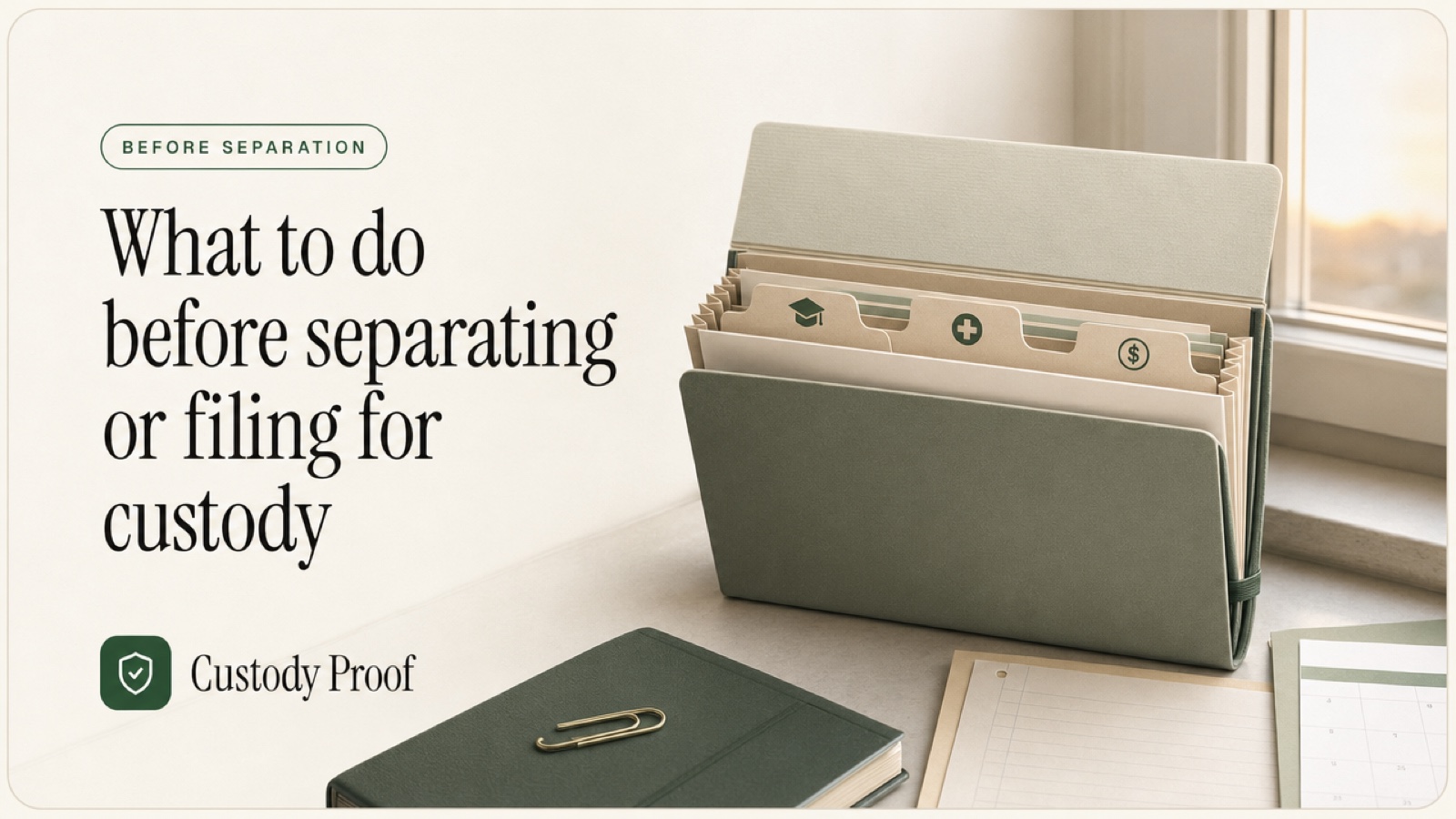 What to do before separating or filing for custody