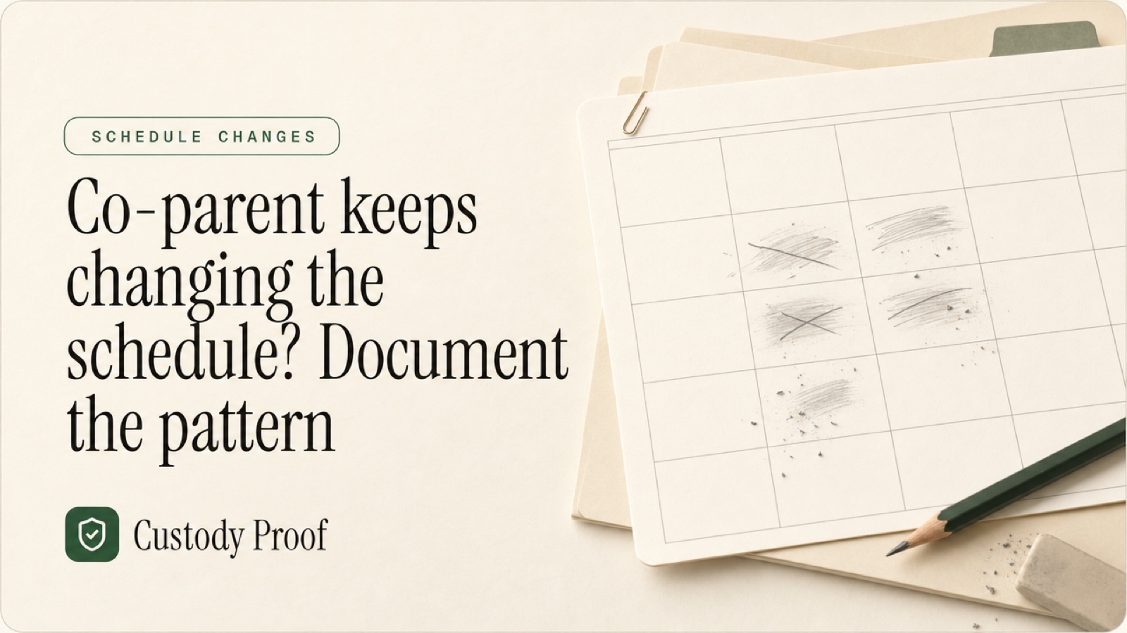 Co-parent keeps changing the schedule? Document the pattern