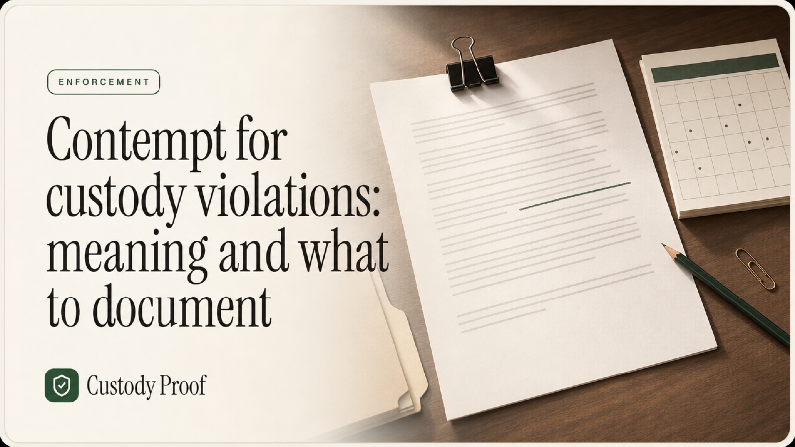 Contempt for custody violations: meaning and what to document