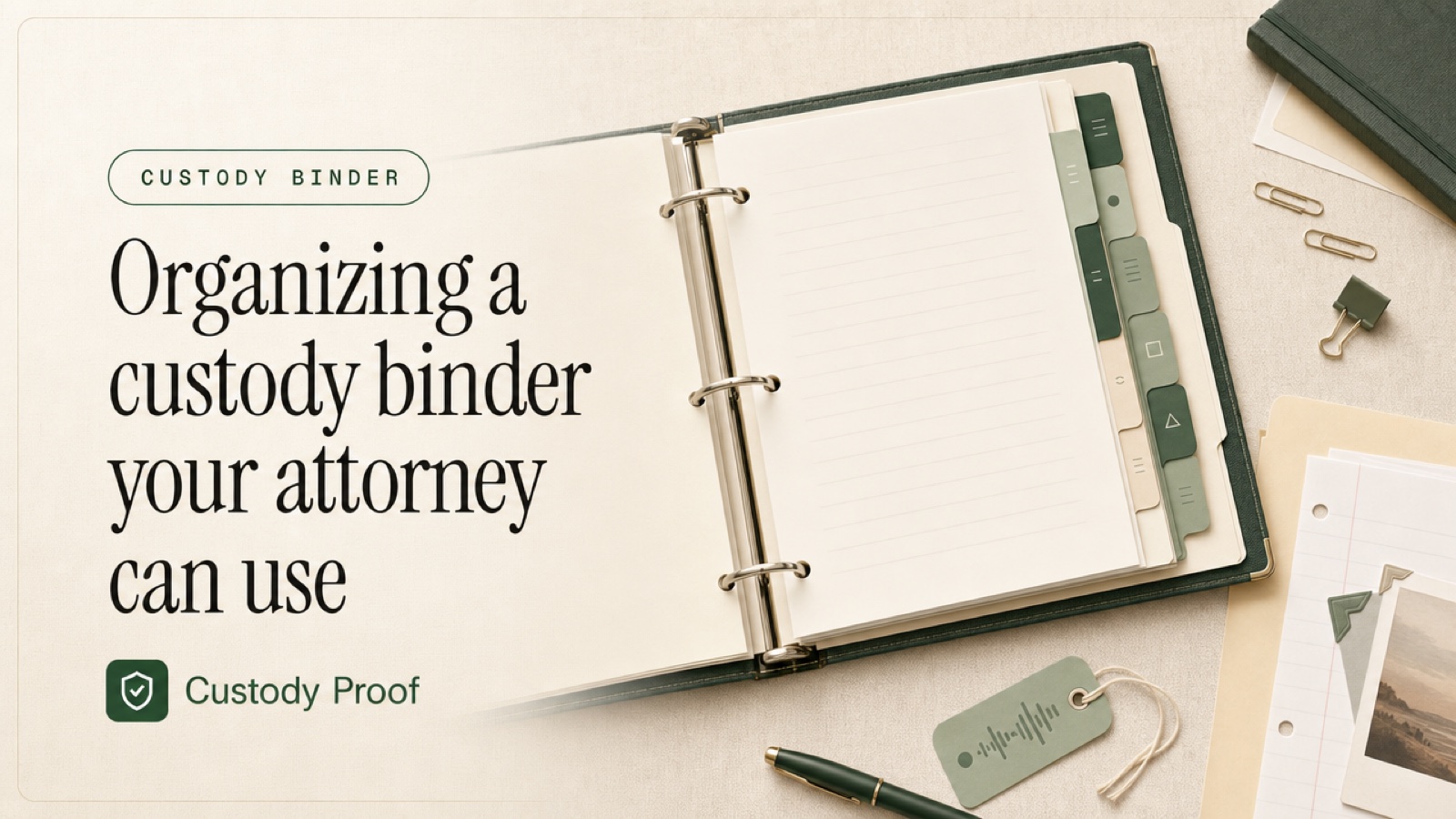 Organizing a custody binder your attorney can use