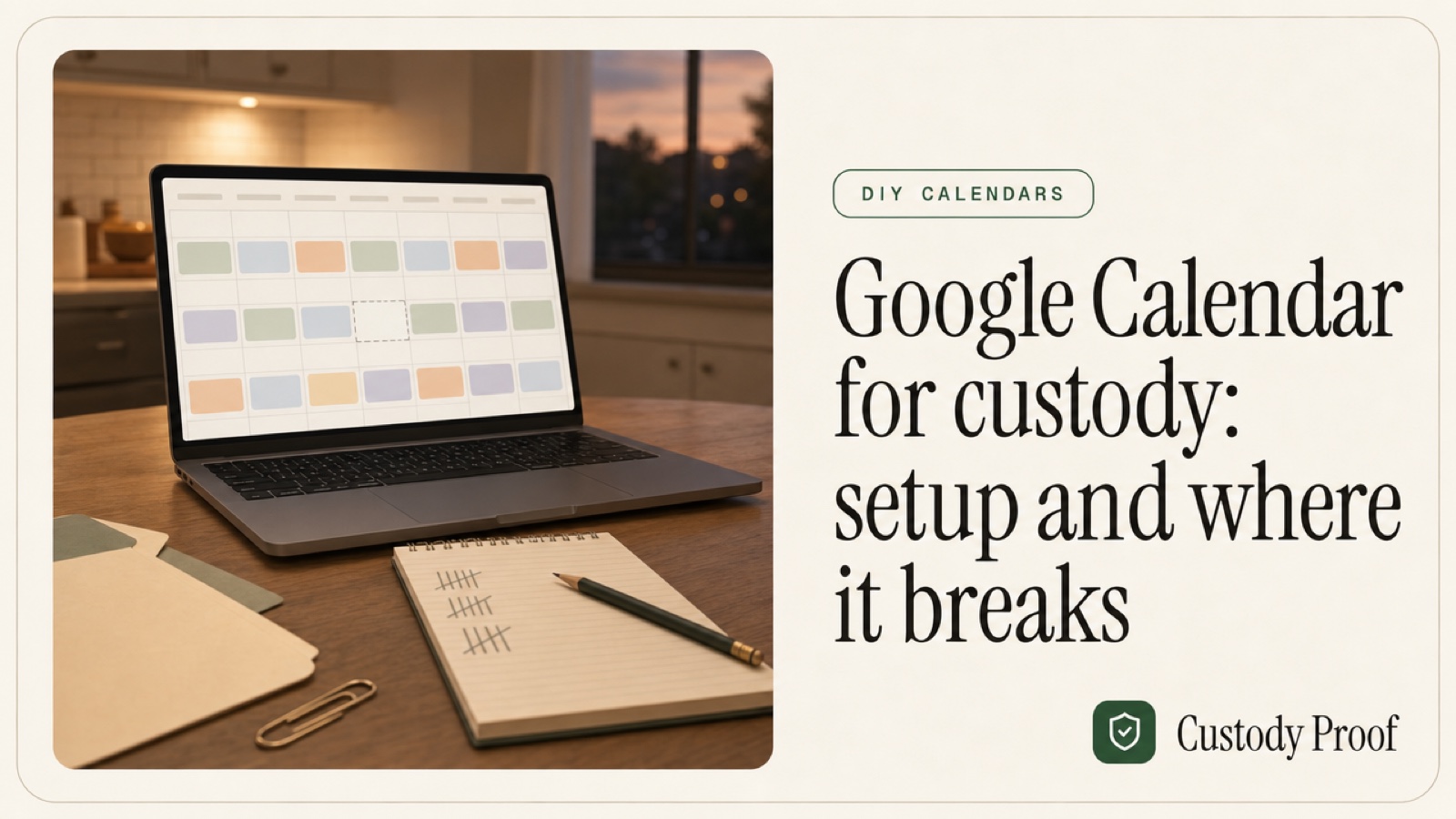Google Calendar for custody: setup and where it breaks