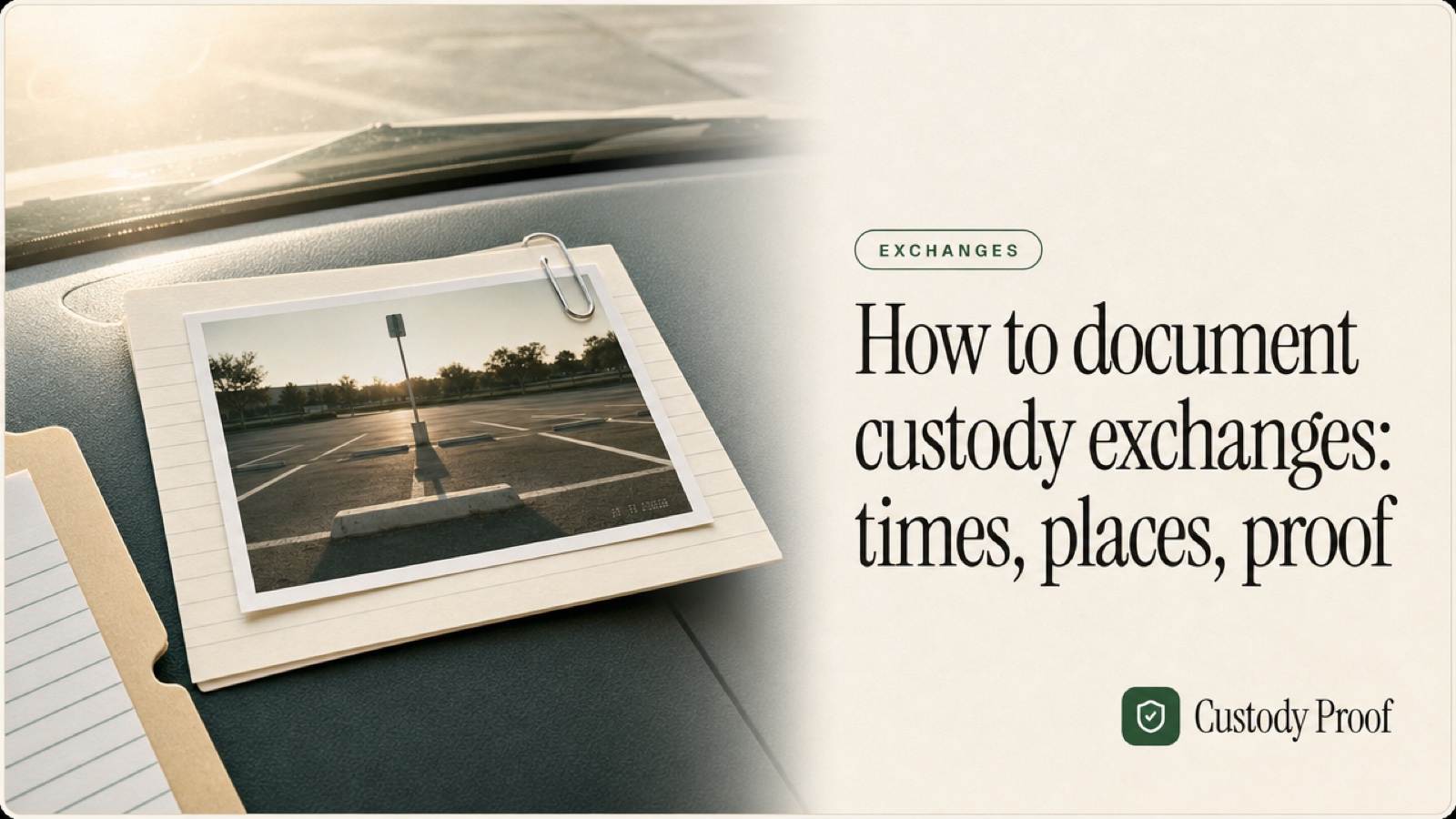 How to document custody exchanges: times, places, proof