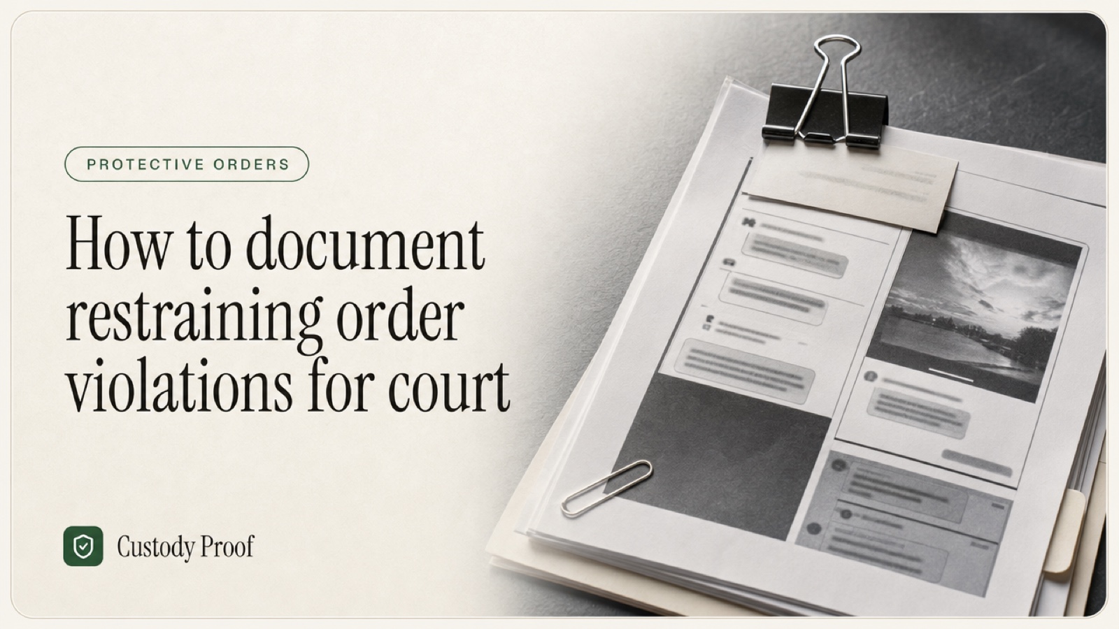 How to document restraining order violations for court