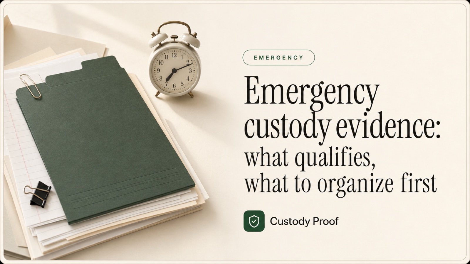 Emergency custody evidence: what qualifies, what to organize first