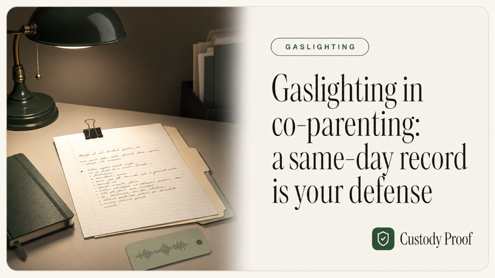 Gaslighting in co-parenting: a same-day record is your defense