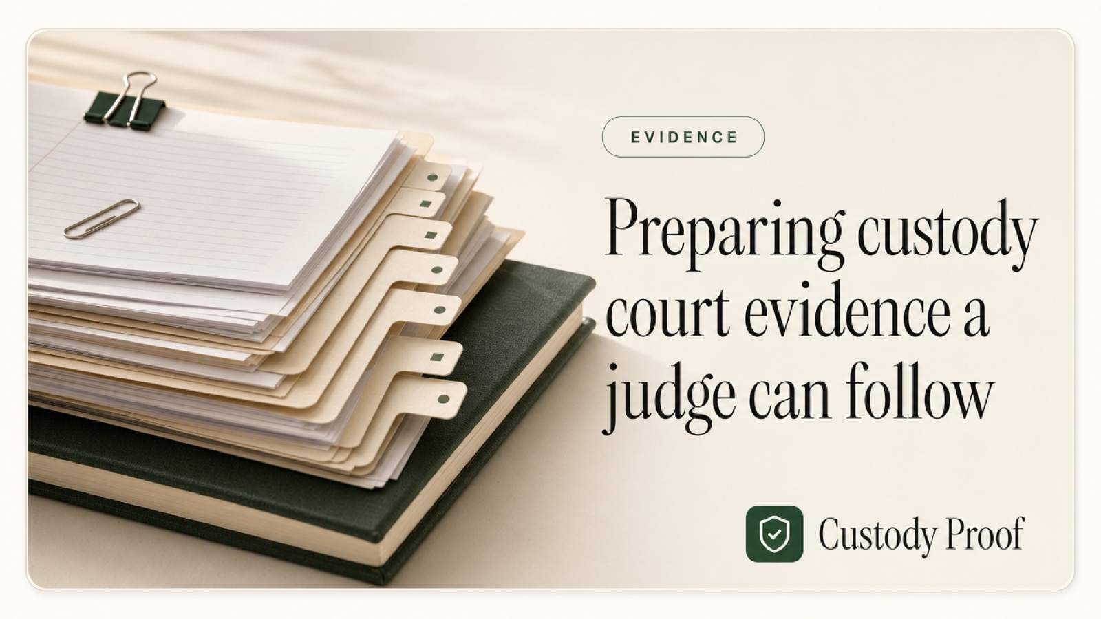 Preparing custody court evidence a judge can follow