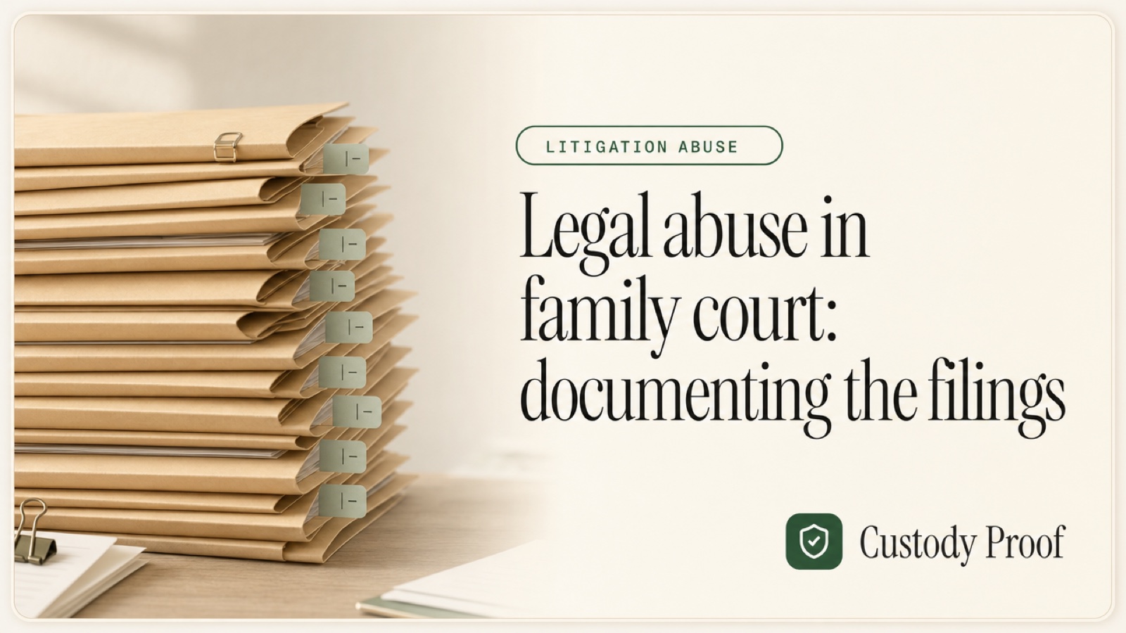 Legal abuse in family court: documenting the filings