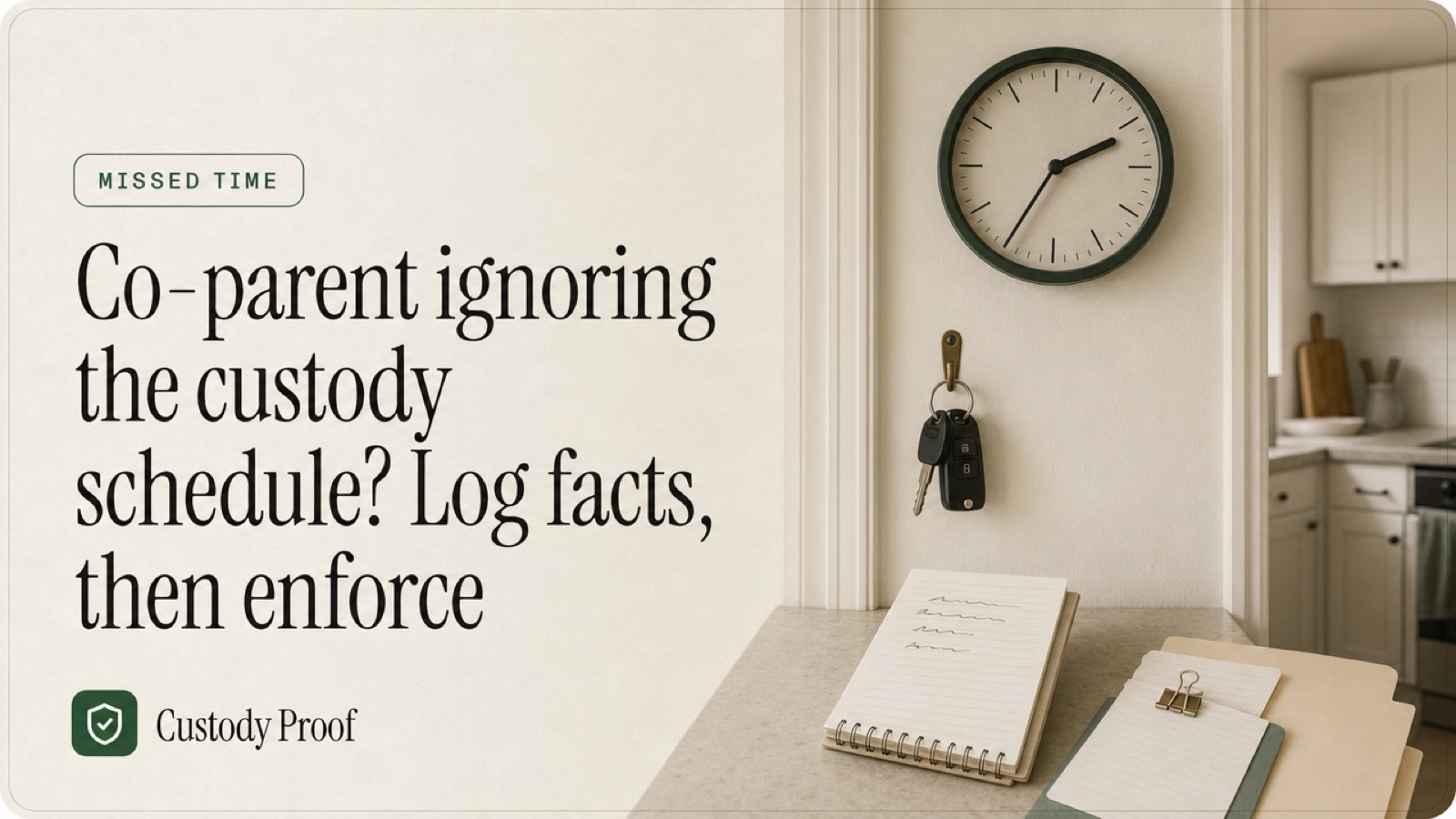 Co-parent ignoring the custody schedule? Log facts, then enforce