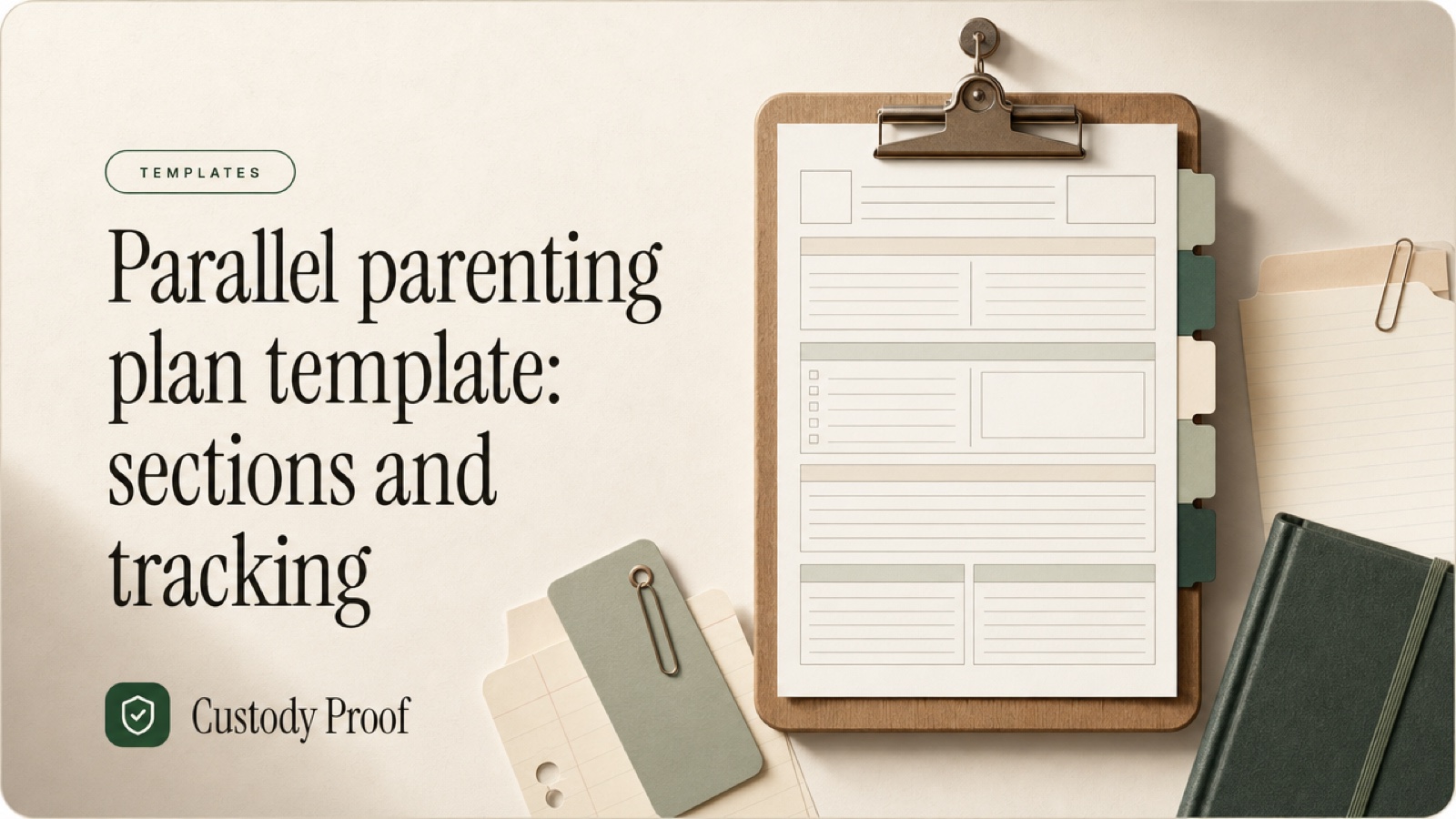 Parallel parenting plan template: sections and tracking