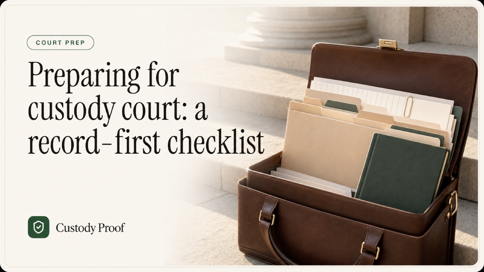Preparing for custody court: a record-first checklist
