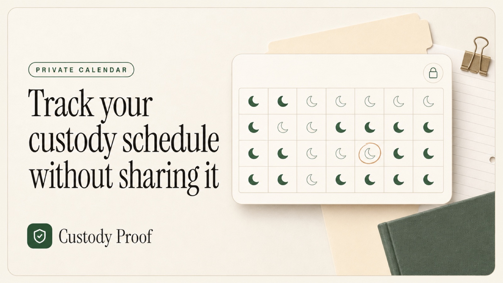 Track your custody schedule without sharing it
