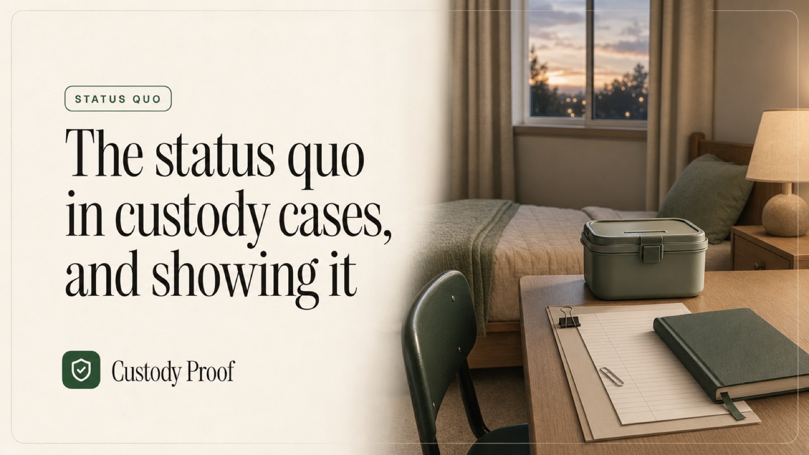 The status quo in custody cases, and showing it