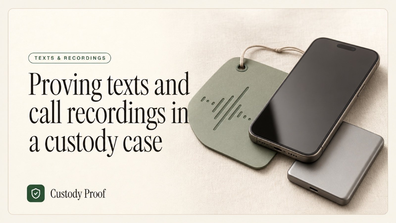 Proving texts and call recordings in a custody case